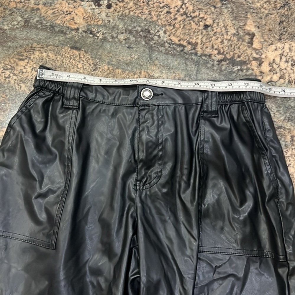 Almost Famous Shiny Black Cargo Pants - Picture 5 of 5